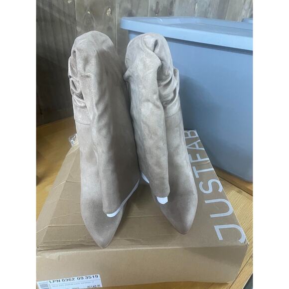 JustFab Rosamund Slouch Heeled Boot Color Portabella Size 9.5